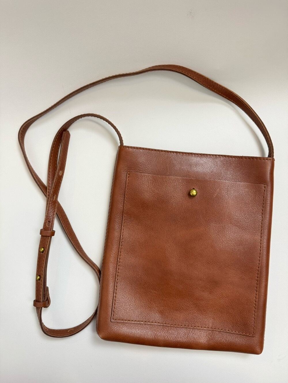 Madewell Slim Brooklyn Crossbody Bag in Leather English Saddle Brown